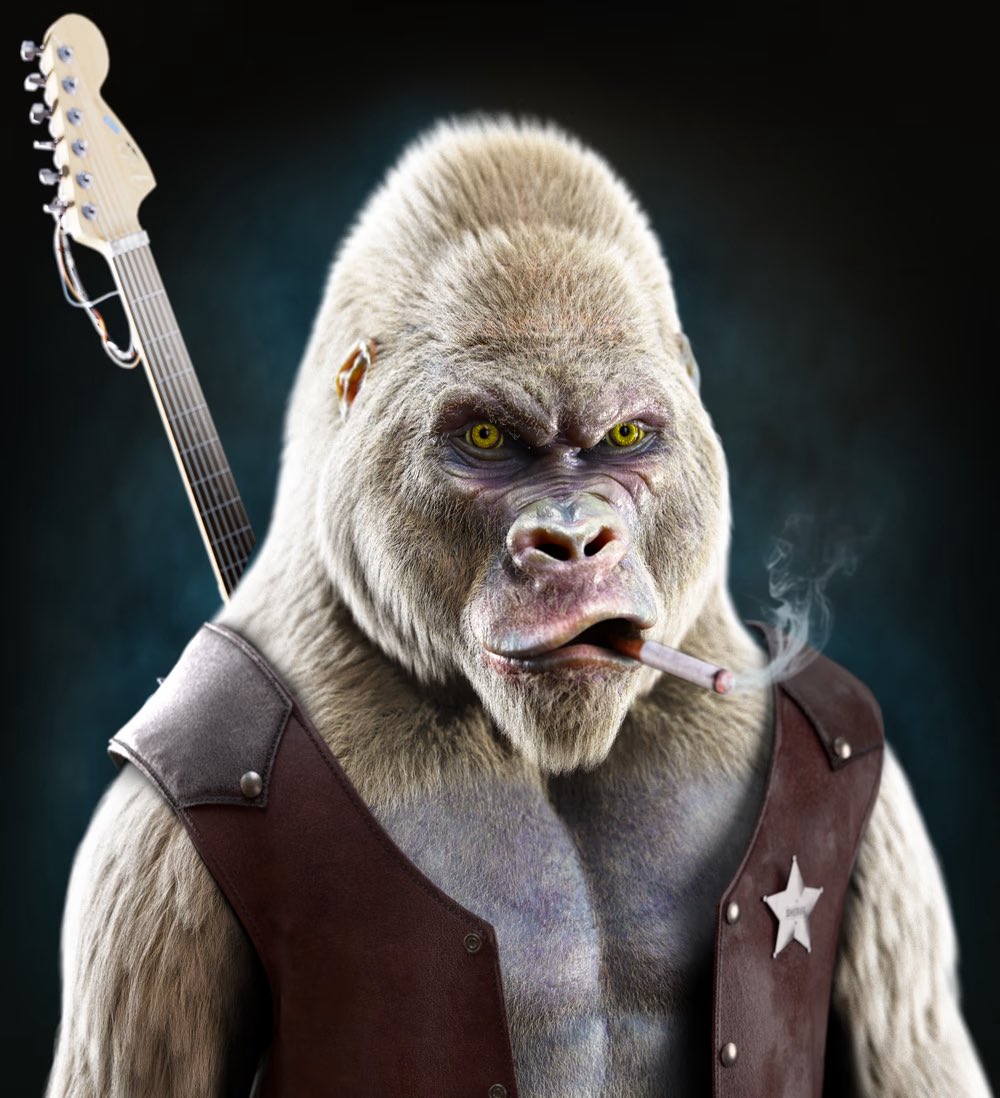 z3taj0nez's tweet photo. A new sheriff is in the town.

#TheMightyGorillas @TheRoyalCubs #NFTartwork #nftcollector #spreadtheroar https://t.co/n06n8uhOVo