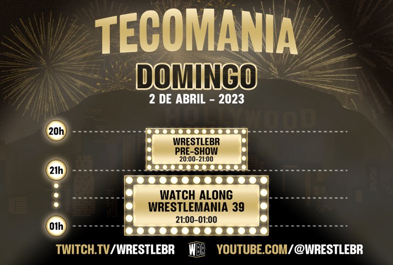 WrestleBR on X: 🚨 Se liga na nossa programação de Tecomania para hoje!  Venha acompanhar a #WrestleMania com a gente!!!  / X