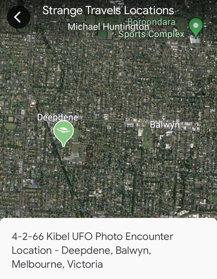 MHuntington7's tweet photo. 4-2-66 J.J. Kibel “Balwyn Bell” UFO Photo Encounter Location - Deepdene, Balwyn, Melbourne, Victoria, Australia. #UFOTwitter #BalwynUFO #BalwynBell #KibelUFOPhoto #StrangeTravels #Deepdene https://t.co/ujYmFy5wY4