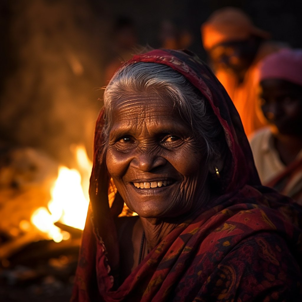 AIFolkTales's tweet image. 1/ In a lively village during Holi, a colourful festival celebrating the triumph of good over evil, an elderly Konkani woman named Meera stood before a roaring bonfire, its flames illuminating her face.

#HumansOfAI #AIFolkTales