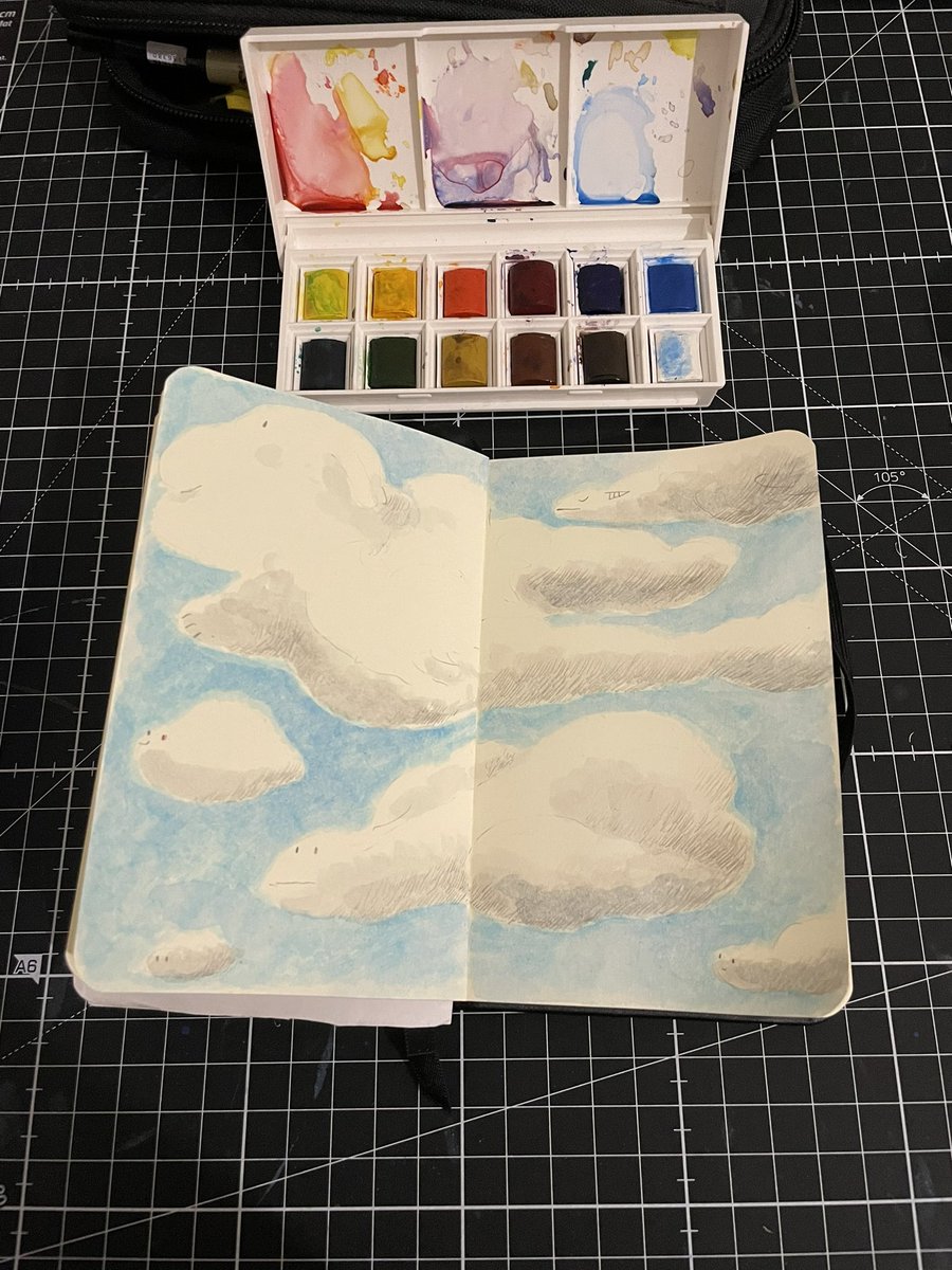 valemostro's tweet photo. Cloud creatures ☁️ #sketch #Watercolourpainting #illusrtationart #illustration #uglydrawing #childrensbook https://t.co/eOk4xlD50p