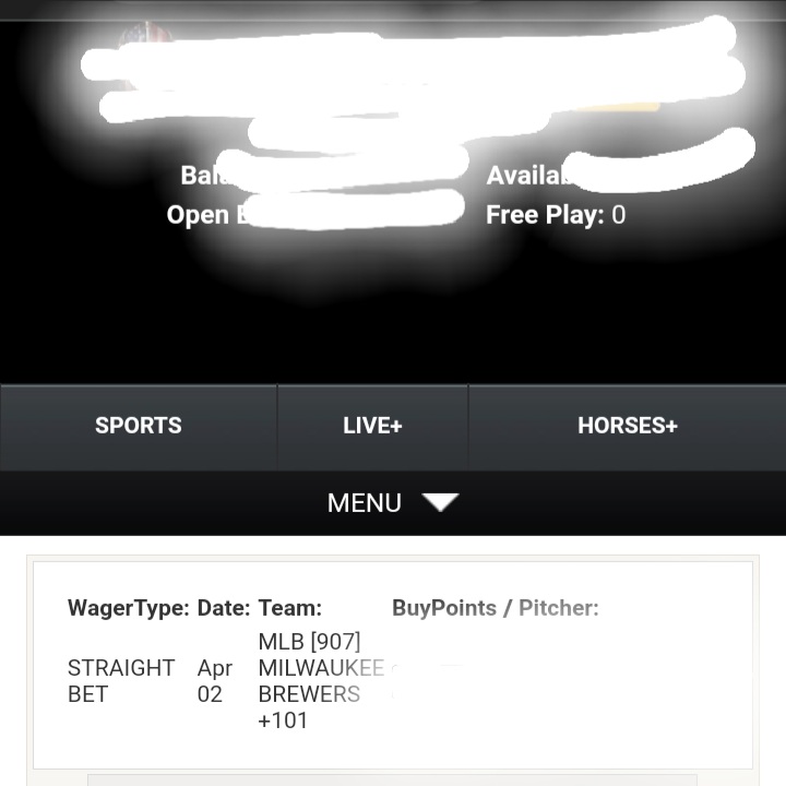888hoops's tweet photo. Early Sunday Baseball 4/2
Brewers ML +101
#MLB ⚾️210-180 +18.7u
2023 ⚾️ 3-1 +1.9u
#NFL 🏈75-56 +15.5u
#CFB 🏉60-44 +10.9u
#NBA 253-234 +21.7u
598-514 +66.8u
#888WINS https://t.co/WgEYB0IcqI