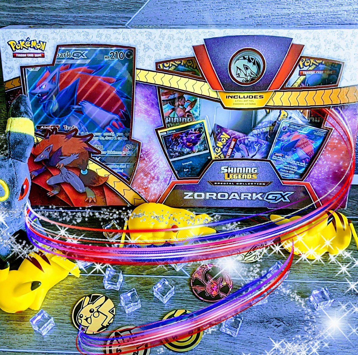 astar_gems's tweet photo. Zoro-Dark Beast 🖤 Zoroark GX - Special Shining Legends Collection Box ✨ Jumbo, 2 promos &amp; 5 Shining Legends booster packs. #Pokemon
#Pokémon #Zoroark https://t.co/w3YdXRHsxc