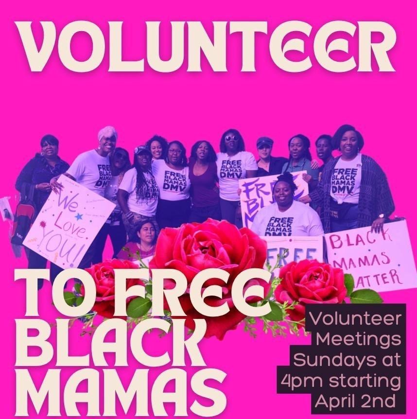 It’s that time of year where we #FreeBlackMamas. Join <a href="/releasemd/">Life After Release</a> <a href="/Out4JusticeOrg/">Out For Justice</a> <a href="/HarrietsDreams/">Harriet’s Dreams</a>  for our first volunteer meeting today ,4pm.  Register at tinyurl.com/BMBOVolunteer23 #FreeblackmamasDMV #freeblackmamas #endmoneybail #endcashbail #freeher #freethemall <a href="/NationalBailOut/">National Bail Out</a>