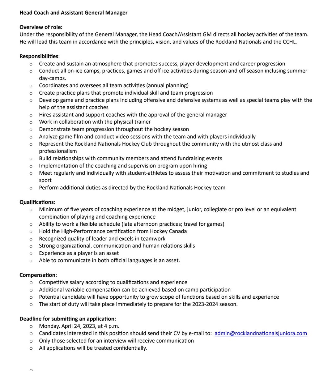 RocklandNatsJrA's tweet photo. The Rockland Nationals are in search of a Head Coach/Assistant General Manager for this upcoming season. 

If interested, please send your resume to: admin@rocklandnationalsjuniora.com
#headcoach #WeAreHiring https://t.co/6Mad3tJy8j