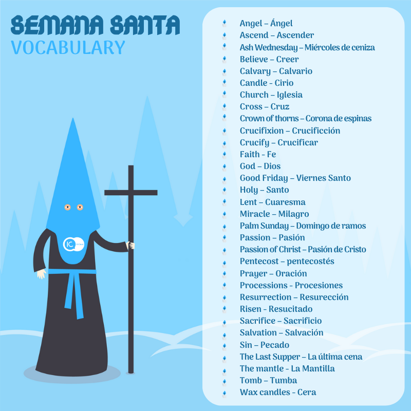IC_idiomas's tweet photo. Queremos compartir con vosotros algunas palabras relacionadas con la #SemanaSanta (#HolyWeek) en #inglés 🇬🇧✨🐰🌺🙏
¡Así podréis practicar su vocabulario mientras disfrutáis de las celebraciones! 🎉
_
#VocabularioEnIngles #EnglishVocabulary #LearningEnglishIsFun https://t.co/jZOdi9LSGb