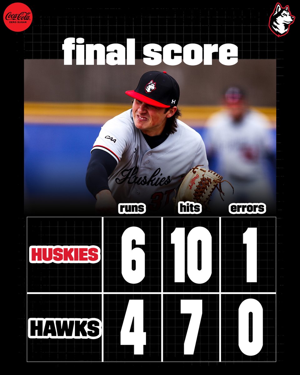 GoNUbaseball's tweet photo. #HowlinHuskies push their win streak to 10, the longest for the program since 2021!

Gigliotti: 1.2, 1BB, 2K, 0H, 0R, W 🙌 
Young: 1.0, 0H, 0R, 0BB, SV 😅 
Sirota: 3-for-3, 3R, BB 💪 
Beckstein: GW 2RBI base hit https://t.co/92MLAvWsiV