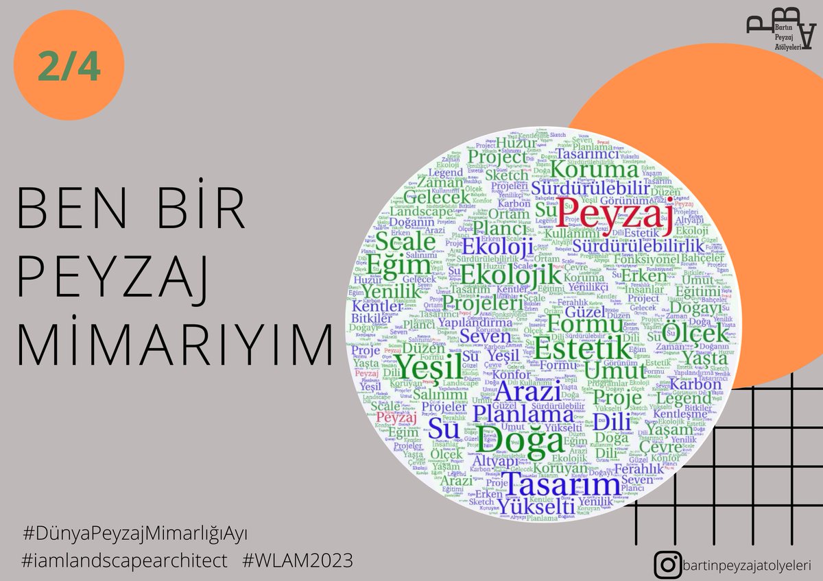 "Ben Bir Peyzaj Mimarıyım"

#dünyapeyzajmimarlığıayı #wlam2023 
#iamalandscapearchitect 
2/4

<a href="/baruedutr/">Bartın Üniversitesi</a> <a href="/PeyzajBartinUni/">BARÜ_PEM</a> <a href="/peyzajorgtr/">TMMOB PeyzajMO</a> <a href="/pmdernek/">Peyzaj Mimarlığı Eğitim ve Bilim Derneği (PEMDER)</a> <a href="/uzun_orhan/">ORHAN UZUN</a> <a href="/IntFedLandArch/">IFLA World</a> <a href="/NationalASLA/">American Society of Landscape Architects</a> <a href="/iflaEurope/">iflaEurope</a>