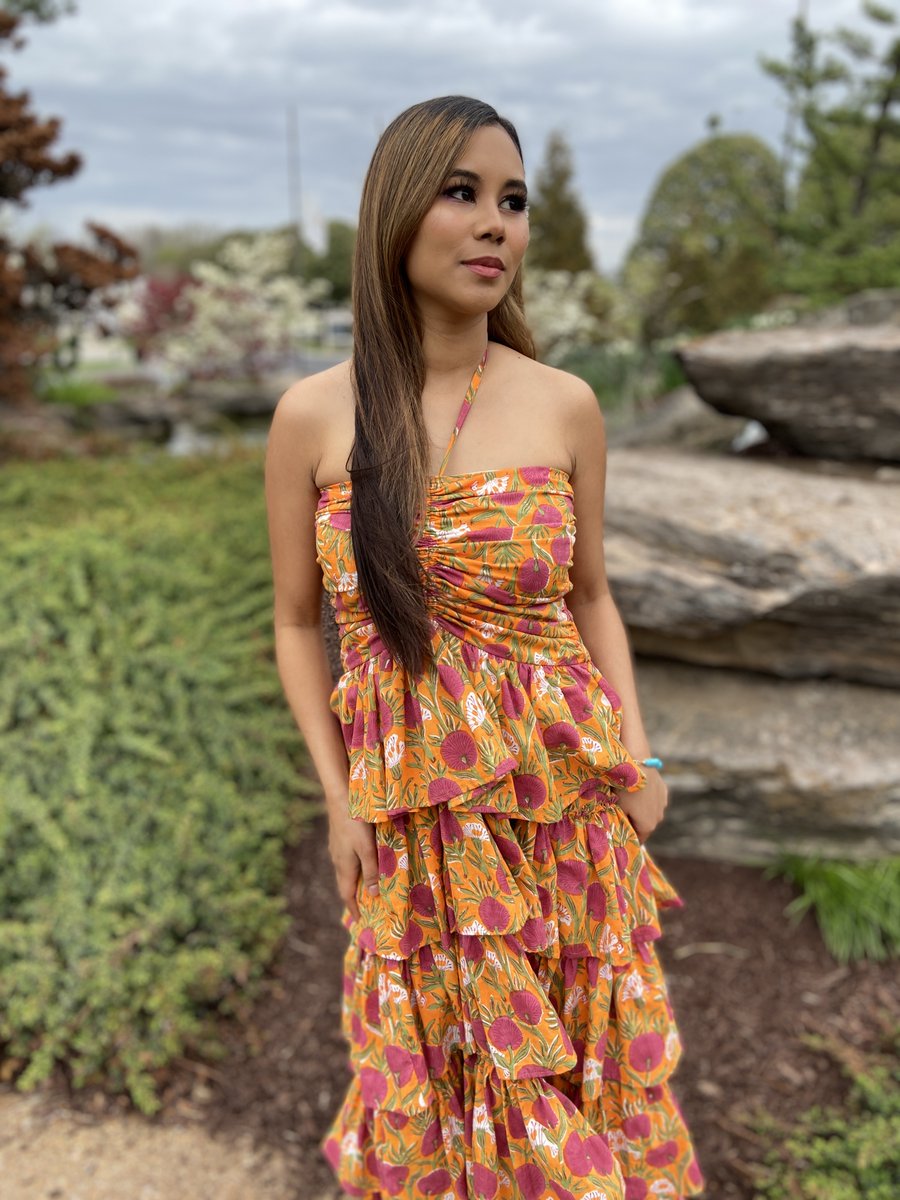 JADESERALDE's tweet photo. Feeling blessed! Happy to share my latest design, The Elenita Maxi Dress in Tangerine. #jadeseralde #independentfashiondesigner #maxidress #ruffledress #femininefashion #elegantdresses #womenfashion #resort2023 #resortwear #ss23 #vacationdress #springdresses๐ #summerdresses๐ https://t.co/43MEJaKe29