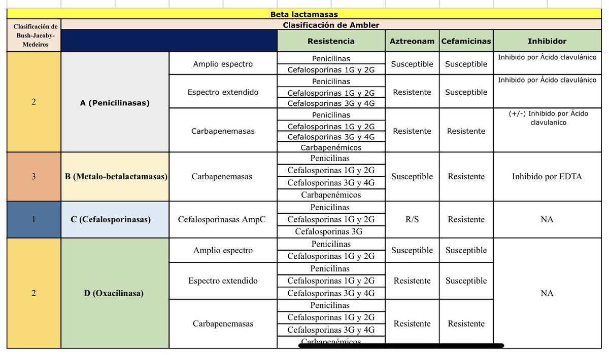 Clasificación de Beta-Lactamasas 💊💊 #Infectology