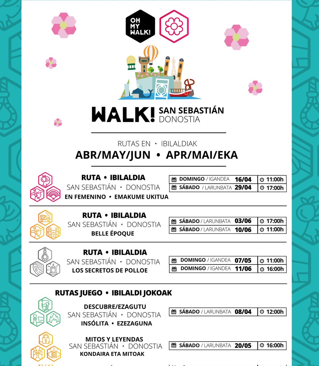 ohmywalk's tweet photo. ¡Os presentamos nuestras salidas para esta primavera!🌸❗Novedades:
👉8/4:Salida especial de SEMANA SANTA de la divertida RUTA-JUEGO Descubre SS INSOLITA🎲! Planazo para los que nos quedamos y visitantes😁!
👉16/4: Salida especial MADRE-HIJA (>11años) de la ruta SS EN FEMENINO. https://t.co/YAlBE60RFI