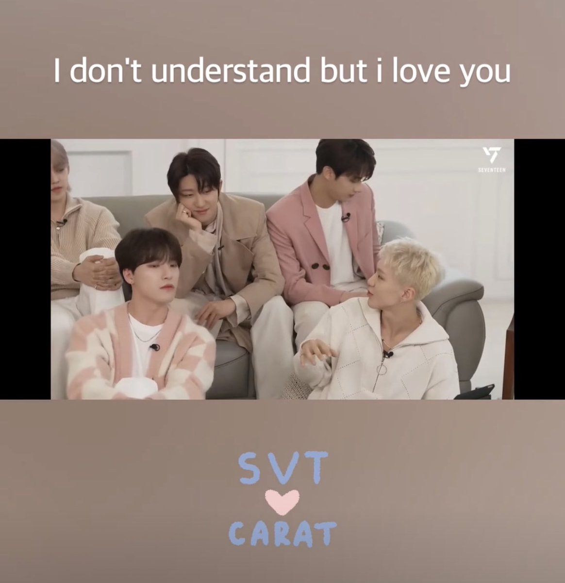svtranslation's tweet photo. 230403 #hoshi 🌟

“i don’t understand but i love you”

🐯 i asked woozi and bumzu hyung right away ㅋㅋㅋ to have that be the title no matter what

#호시 @pledis_17 https://t.co/eO2oWuax2o
