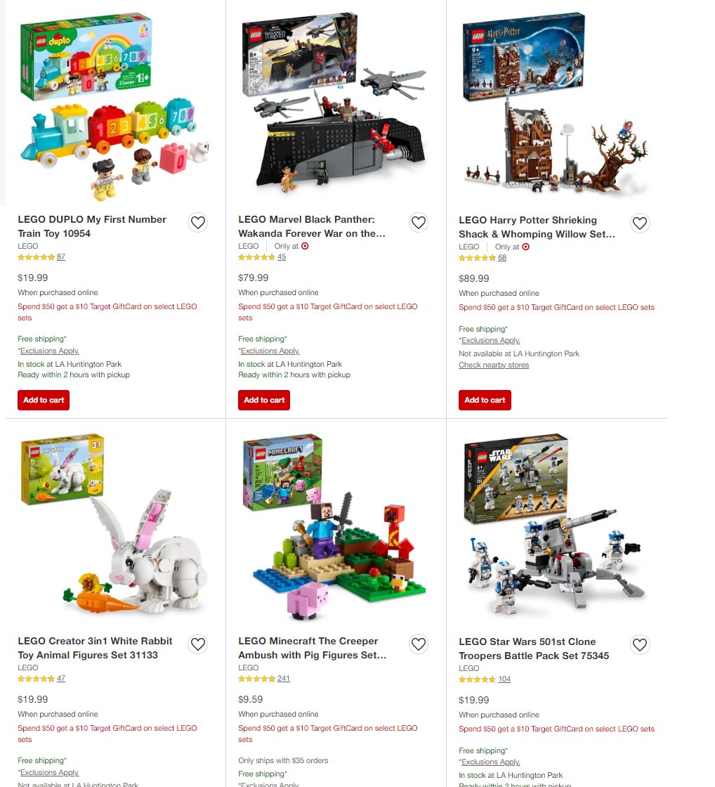 Wario64's tweet photo. Free $10 Target gift card with purchase of select LEGO sets $50 or more at Target https://t.co/UgsbsdJcuE #ad https://t.co/GdIIDYSqIH