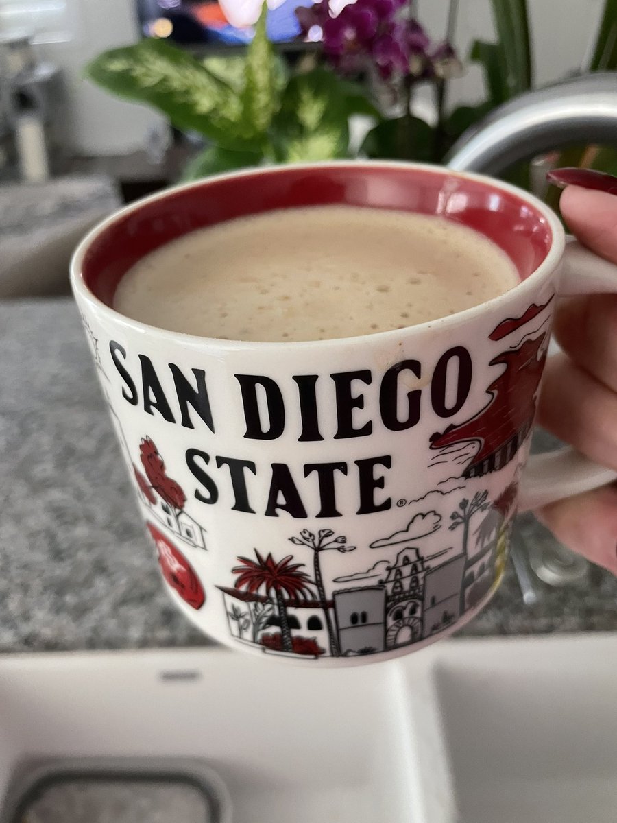 Very fitting coffee cup today! #GoAztecs