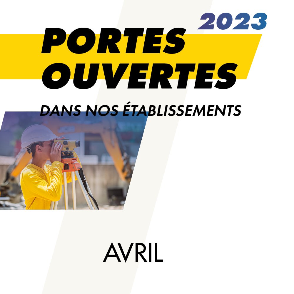 /JOURNÉES PORTES OUVERTES / 

Programme du mois d'avril : 
- BTP CFA Isère : Mercredi 19 avril
- BTP CFA Rhône : Mercredi 26 avril
- BTP CFA Ain: Vendredi 28 avril

Réservation ici : bit.ly/3E5Qki9?utm_so…
Toutes les JPO : btpcfa-aura.fr/evenements/?ty…