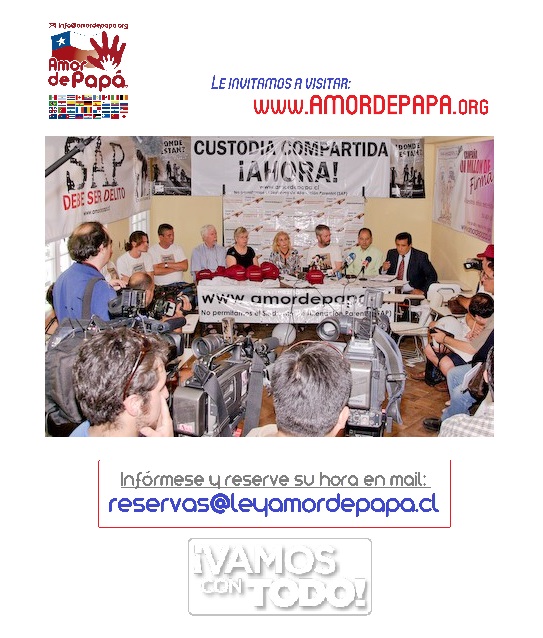 AmordePapa's tweet photo. Nuestra primera CONFERENCIA DE PRENSA INTERNACIONAL ¡SIEMPRE EN ACCIÓN! #15años

Así construimos LA HISTORIA DE AMOR PATERNO MÁS GRANDE JAMÁS CONTADA

Le invitamos:
CAPACITACIÓN ESPECIALIZADA Y PERSONALIZADA ONLINE #LEYAMORDEPAPÁ

INFÓRMESE escribiendo a reservas@leyamordepapa.cl https://t.co/OY8njCCY49