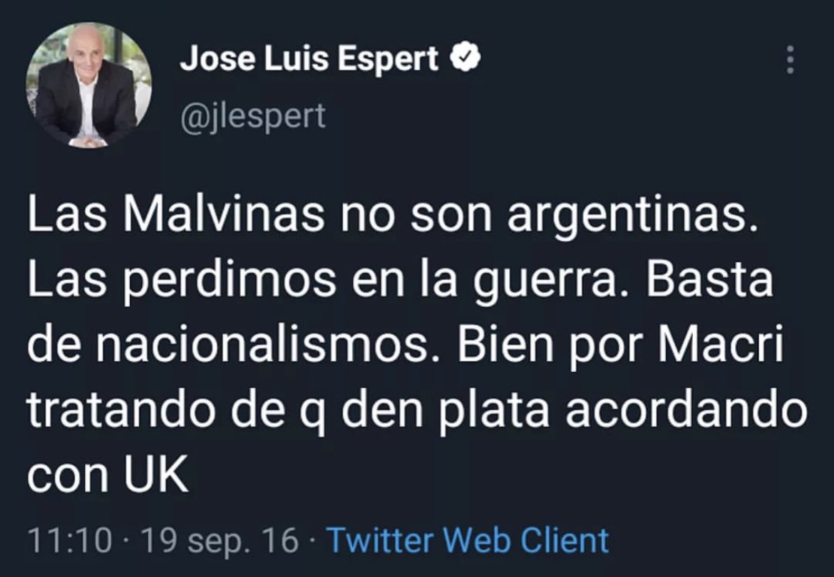 Son argentinas y vos sos un traidor a la patria, hijo de mil puta. Fin.