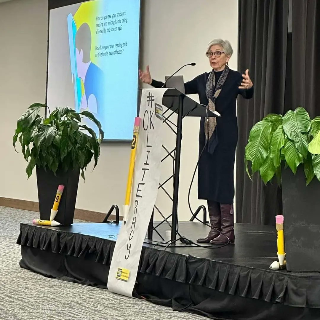 SWOSU_DOE's tweet image. SWOSU educators attended the Oklahoma Literacy Association conference in Edmond, OK on Saturday. We heard from authors Alton Carter and Carol Jago as well as attended excellent breakout sessions to improve literacy in our classrooms! 💙🐾❤️📚