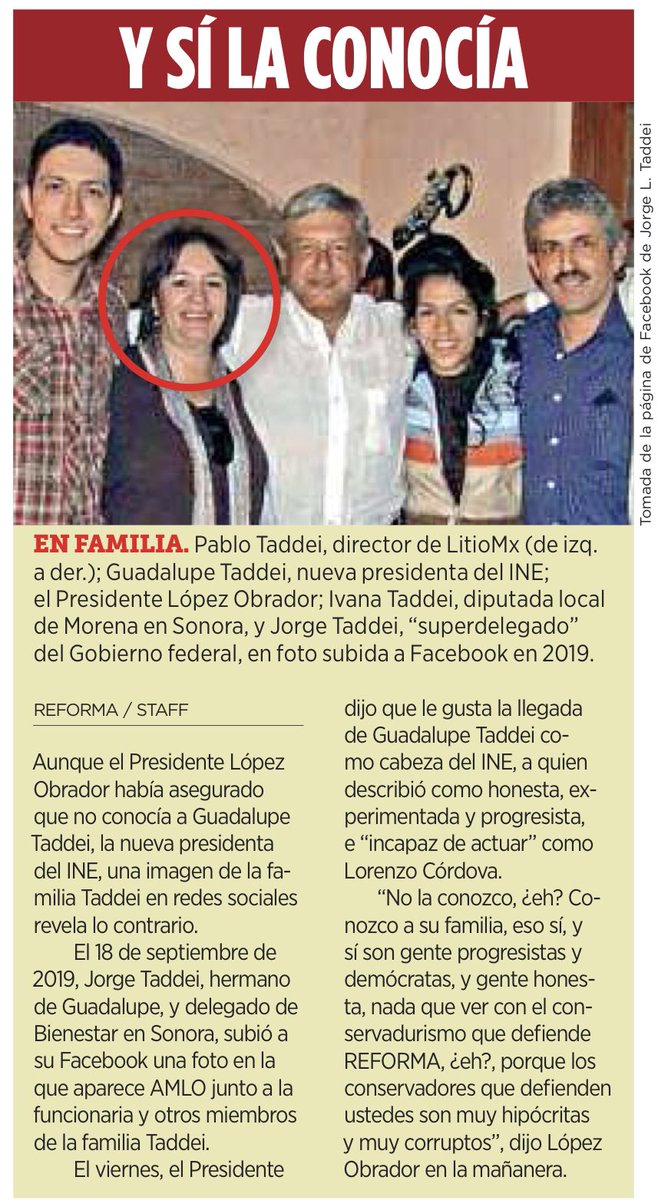 JLozanoA's tweet photo. ⚠️ “No la conozco, ¿eh? Conozco a su familia, eso sí…”. 

Con ustedes, el gran farsante, autor de la máxima “no mentir, no robar, no traicionar”. 

Mentiroso, ladrón y traidor. 

#AmloElReyDelCinismo 

@Reforma https://t.co/RuWTnAZBN1