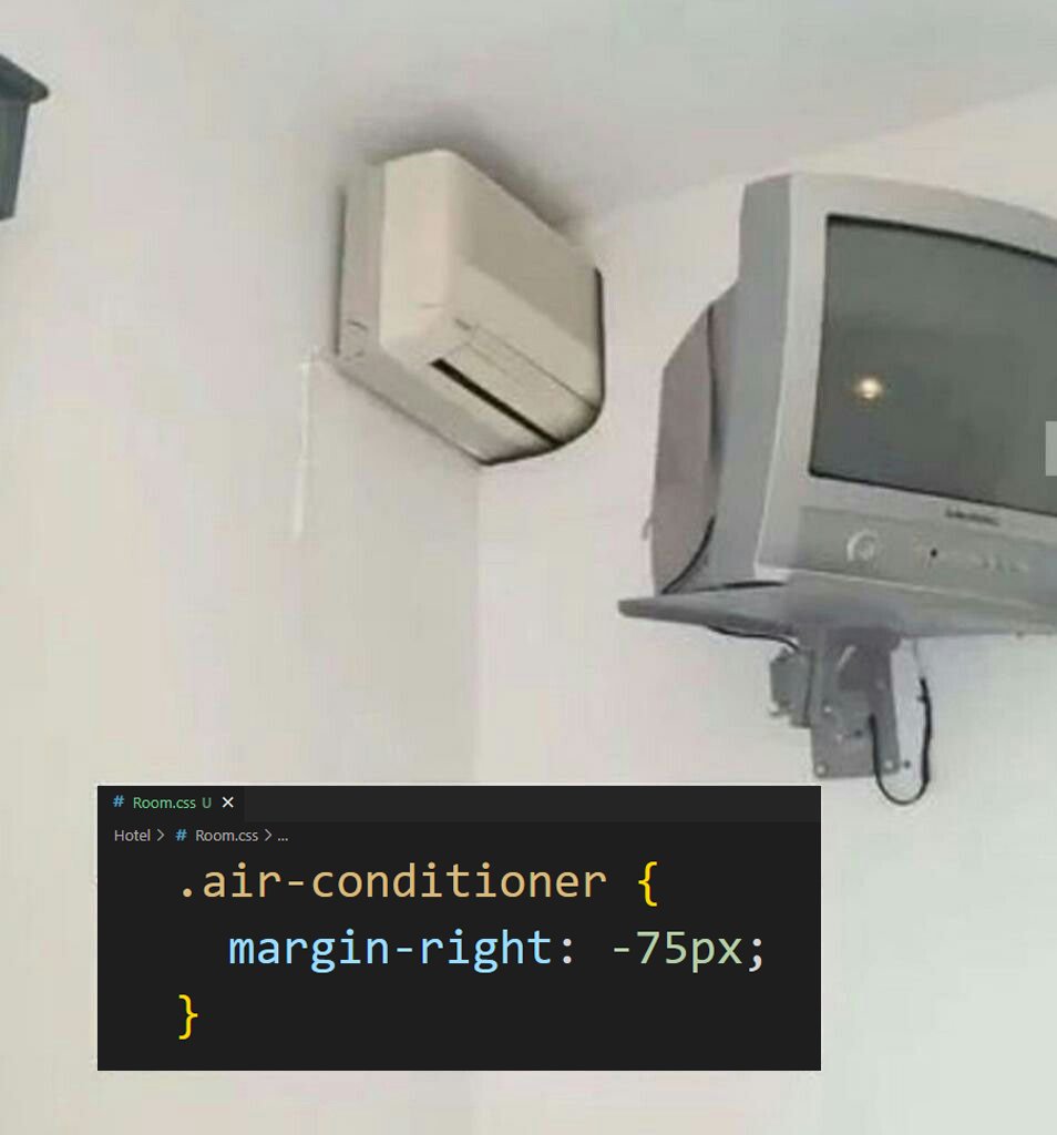KodFun's tweet image. When the air conditioner wanted to disappear into the wall, the negative margin-right came to the rescue. 😜👍
#WebDevelopment #CSSFail