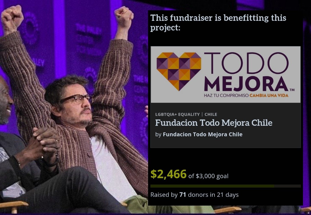 wizardjarin's tweet photo. Today is the big day and we are only $534 away from our goal!! We can do it!! 

I'll leave all the information about Todo Mejora and our project below, please consider donating and help spread the word as this project is very very important for the LGBTQIA+ community in Chile 💜 https://t.co/Gsd0XWLfD0