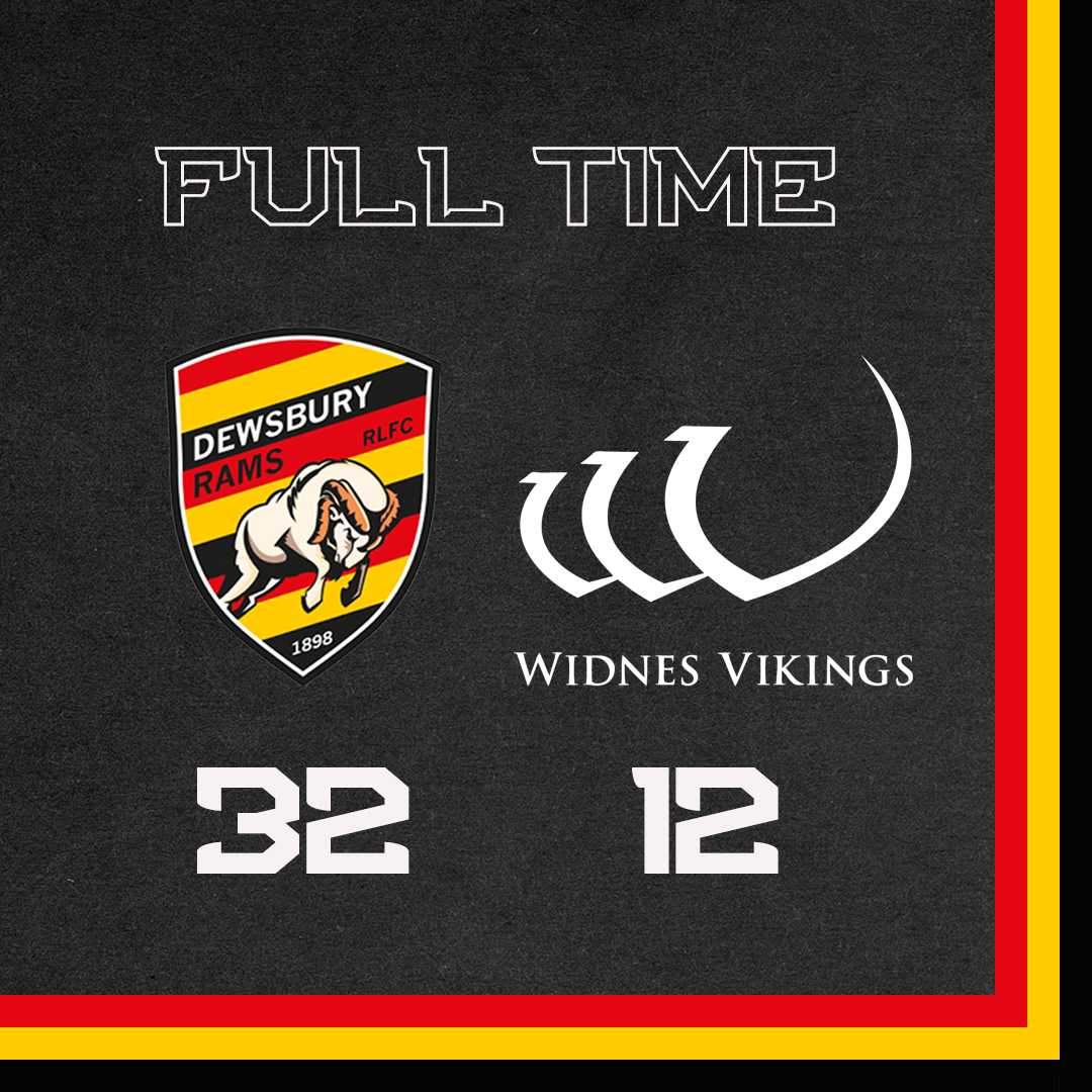 DewsburyRams's tweet photo. 𝙁𝙐𝙇𝙇 𝙏𝙄𝙈𝙀

An absolutely fantastic performance by every single Rams player today and we're through to the Fifth Round of the Challenge Cup!

32-12

#UTR | #RamsFam https://t.co/lADwOcKxrW