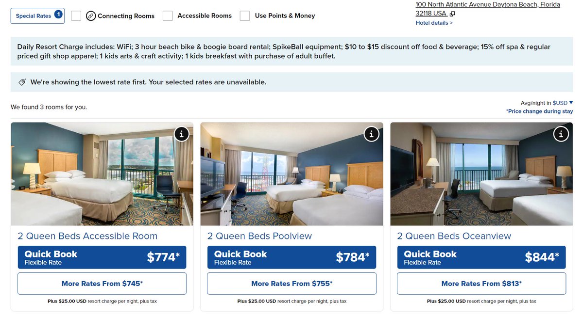 binaryBrandon's tweet image. .@CEOGaming is the main hotel sold out? I recall rooms being &amp;lt;$200/night, but this is what I'm seeing now when following the link at ceogaming.org/ceo/hotels-tra… for the Hilton.