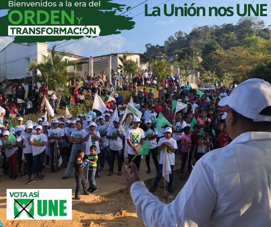 UneUnionzac's tweet photo. LA UNE ES PUEBLO 👐🏻💚
MARIO QUINTANILLA PRÓXIMO ALCALDE. Nuestro próximo Alcalde Mario Quintanilla junto con nuestro candidato a diputado Luis Fernando Cordón Orellana estuvieron compartiendo con los amigos y amigas el mensaje de la Esperanza y Unidad. 
#SandraPresidente https://t.co/Tgk8iPYsdW