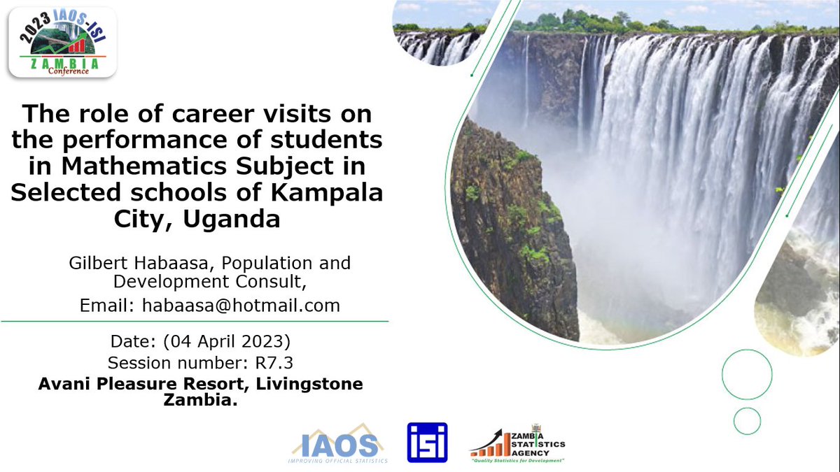 habaasa's tweet photo. #ISI #IAOS #statisticians #researchers #students i invite you for my presentation in Strand Session 3 at 16.00-15.30 hours. https://t.co/PB5DolsJCB