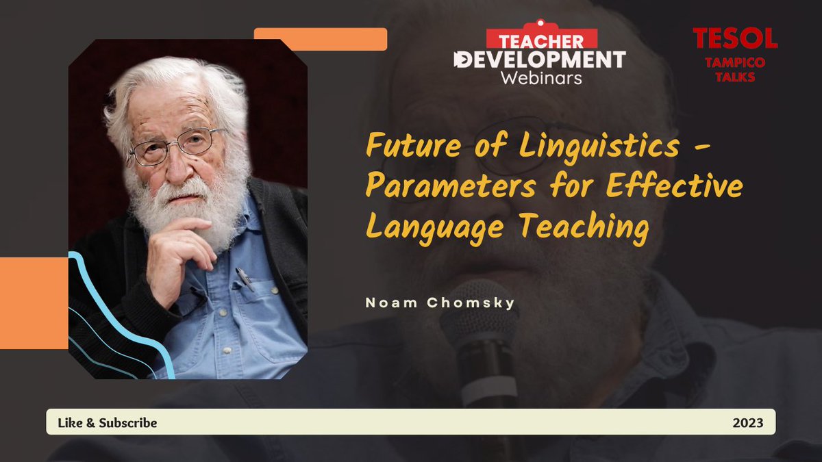 Considered as the father of modern linguistics, Noam Chomsky talks about future of Linguistics and parameters for effective language teaching.

youtu.be/a9EJxmJWEJA

#Linguistics #LanguageTeaching #NoamChomsky #Chomsky #Language #Future #AI #ChatGPT #TDWebinars