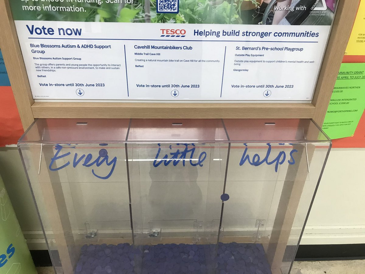 We need your vote!

We’re now live and up for a charity vote in all North Belfast Tesco stores.  If you’re doing the shopping grab some ‘blue tokens’ and give us your vote.  Runs until the end of June 🤞