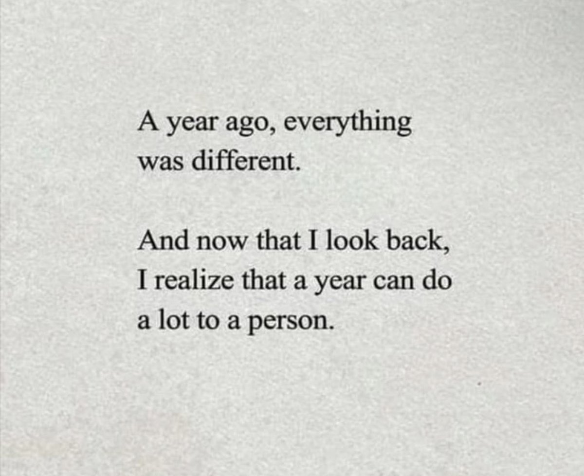 a year can change a lot..