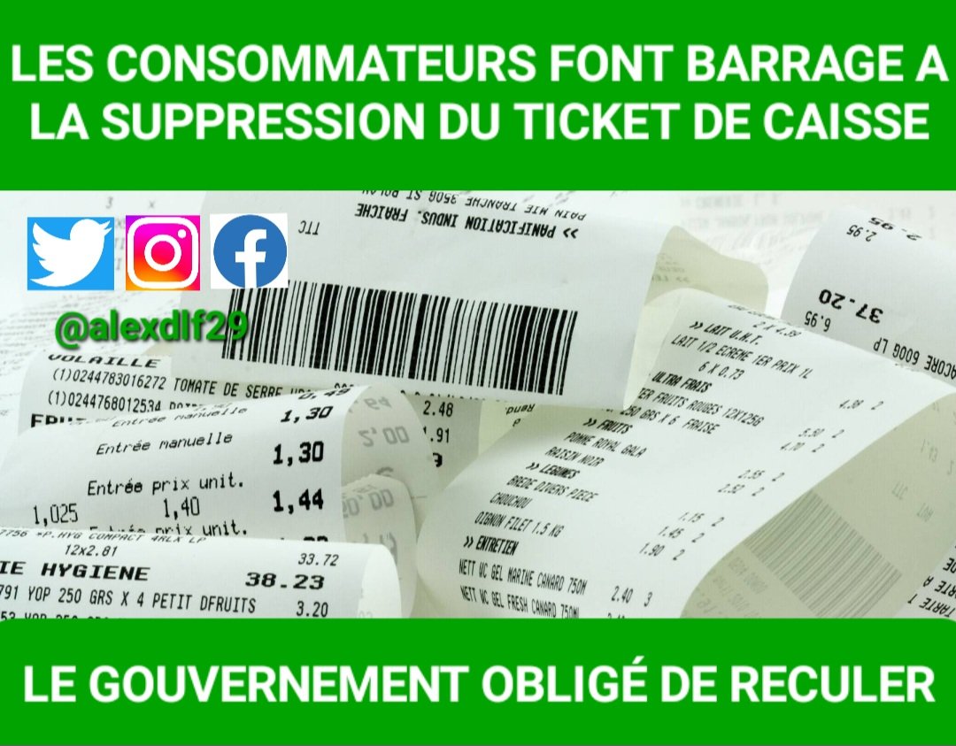 #PISÉ2027
Nous pouvons agir face au système #mondialisme de crédit social comme en #Chine 💪💪
Les consommateurs veulent encore leur #ticketdecaisse 🧐🧐 
@DLF_Officiel se défendra face au tout #numérique 🇨🇵🇨🇵
#MacronLaHonte
#ChatGPT
#nonalacensuredugouvernement
@dupontaignan