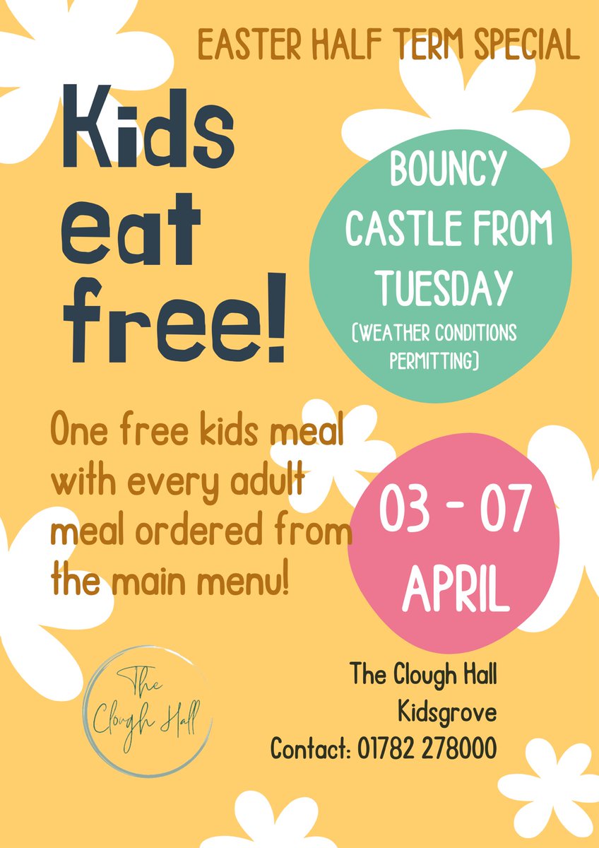 cloughhallpub's tweet photo. The sun's out and so are our half term offers
@CoopIan @OfficialKAFC @KidsgroveAthAc @gokidsgrove https://t.co/CAKYaXKtVj