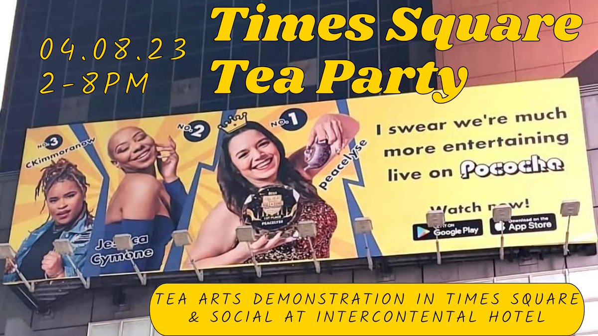 TealetTea's tweet photo. Less than a week until our big tea party in Times Square NYC, come make some tea art in the bright lights of Times Square! Sat. 4/8 2-8PM. DM for all the deets! https://t.co/5RhjjOxm7x