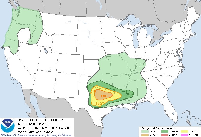 wheelieweather's tweet photo. Enhanced severe weather threat today with increased tornado threat across Northern Texas 10% hatched risk for #Dallas #FortWort #Plano #Arlington areas also 30% damaging winds and hail risks the tornado threat extends all the way down to #Killeen area. #txwx #okwx #wxtwitter https://t.co/w4qwzQbOis