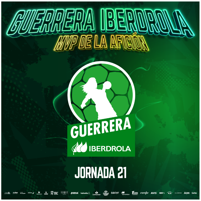 IberdrolaDHF's tweet photo. ⭐️ ¡Vota ya para elegir a la #GuerreraIberdrola de la Jornada 21! 🗳️

✔️ Tatiana Lozano
✔️ @Mada_Fernandez5
✔️ @patriEncinas
✔️ @MariaOmullony
✔️ @ShulaGavilan
✔️ Tessa Van Zijl

#SheLovesHandball #LigaGuerrerasIberdrola