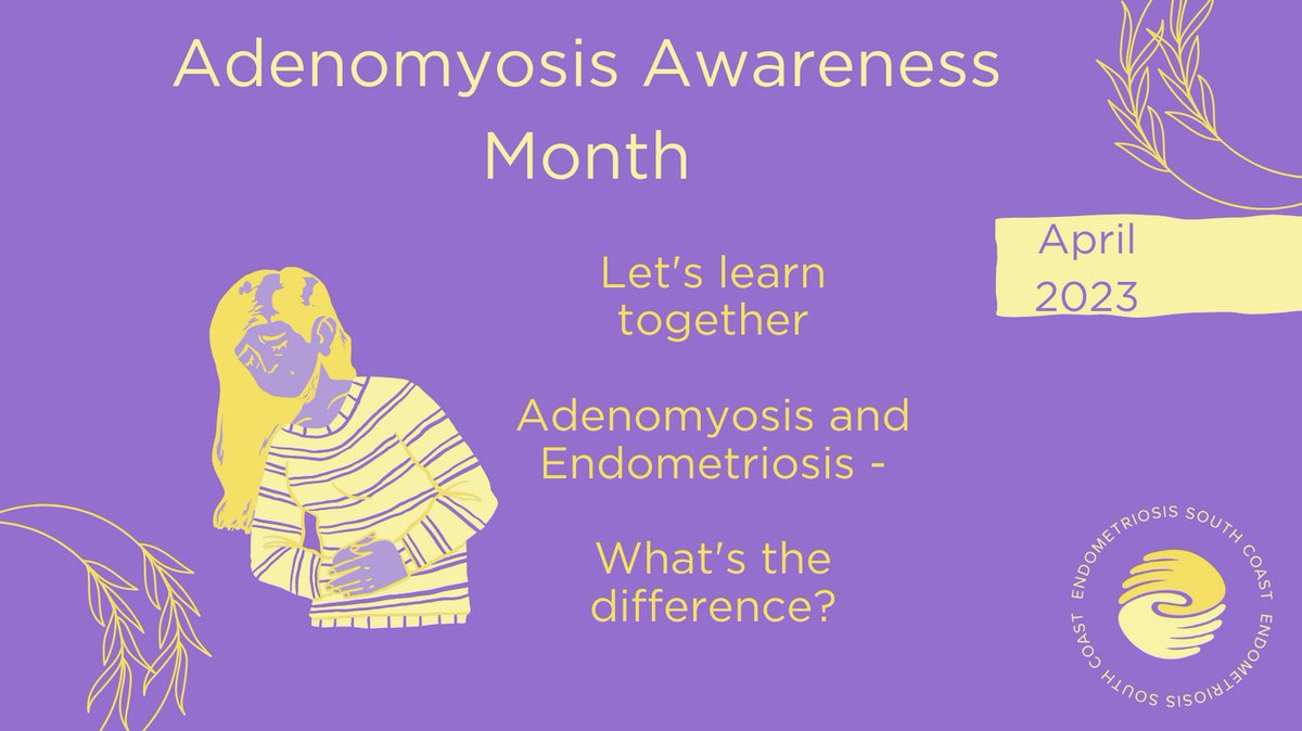 After an incredible #EndometriosisAwarenessMonth in March, April brings #AdenomyosisAwarenessMonth. With similar symptoms, they can be difficult to distinguish. We've created a useful guide to understand the key differences 💛
endometriosissouthcoast.com/the-difference…

#ThisIsNotTheENDOfUs #Adeno