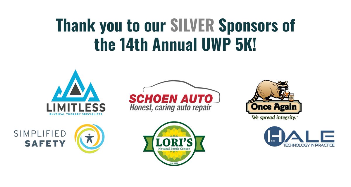 UgandanWater's tweet photo. We couldn’t hold a successful 5K each year without the continuous support of our SILVER sponsors! THANK YOU!

We are getting closer to this year’s fundraising goal! Help us close the gap here https://t.co/u56oxXNzpV  
 @limitlesspts @SchoenAuto@lorisnatural @OnceAgainEsop https://t.co/Zv8ekOcebA