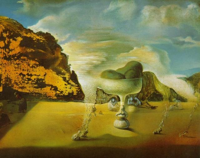 artist_dali's tweet photo. Invisible Afghan with the Apparition on the Beach of the Face of Garcia Lorca in the Form of a Fruit Dish with Three Figs, 1938 #surrealism #dali https://t.co/34eza7159J https://t.co/IqhGz9lUF1