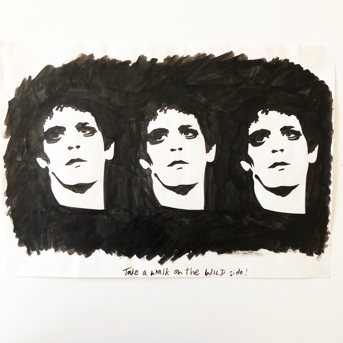 Found some of the Indian Ink paintings I did from when I was 16! Was a Lou Reed fan! #loureed #janefosterdesigns #teenagedrawings
