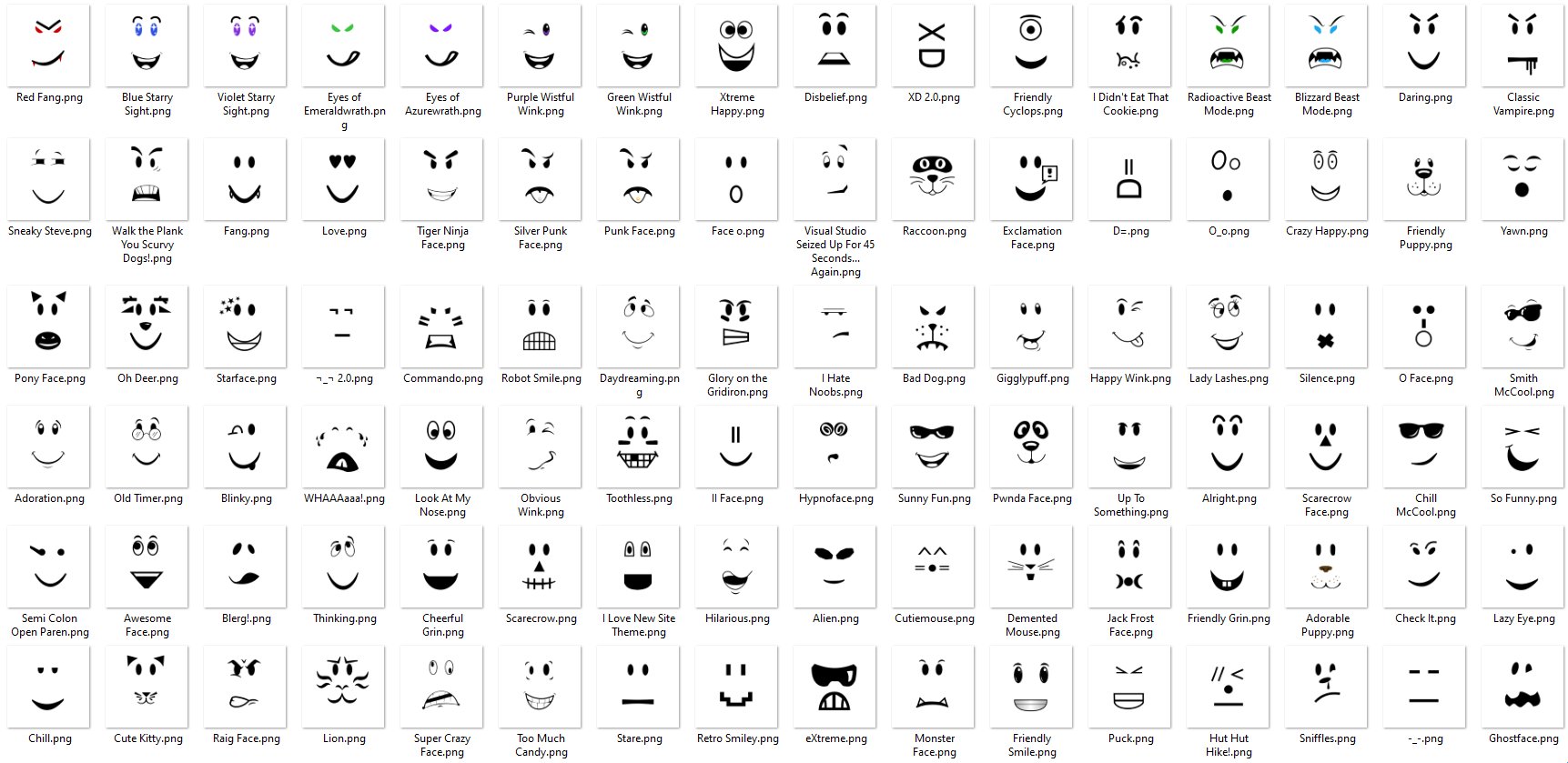 Roblox: All Of The Free Faces In The Catalog