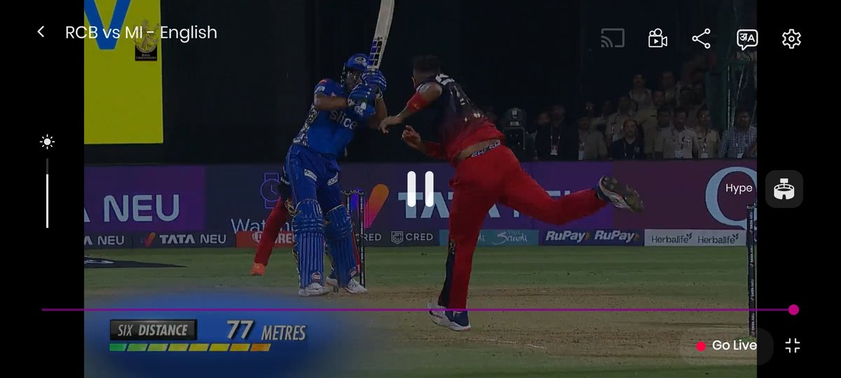 aamiaakash's tweet photo. A helicopter shot sixer to close the innings. Tilak Verma scripts Mumbai's epic recovery. #RCBvMI https://t.co/DgjkabLF0X