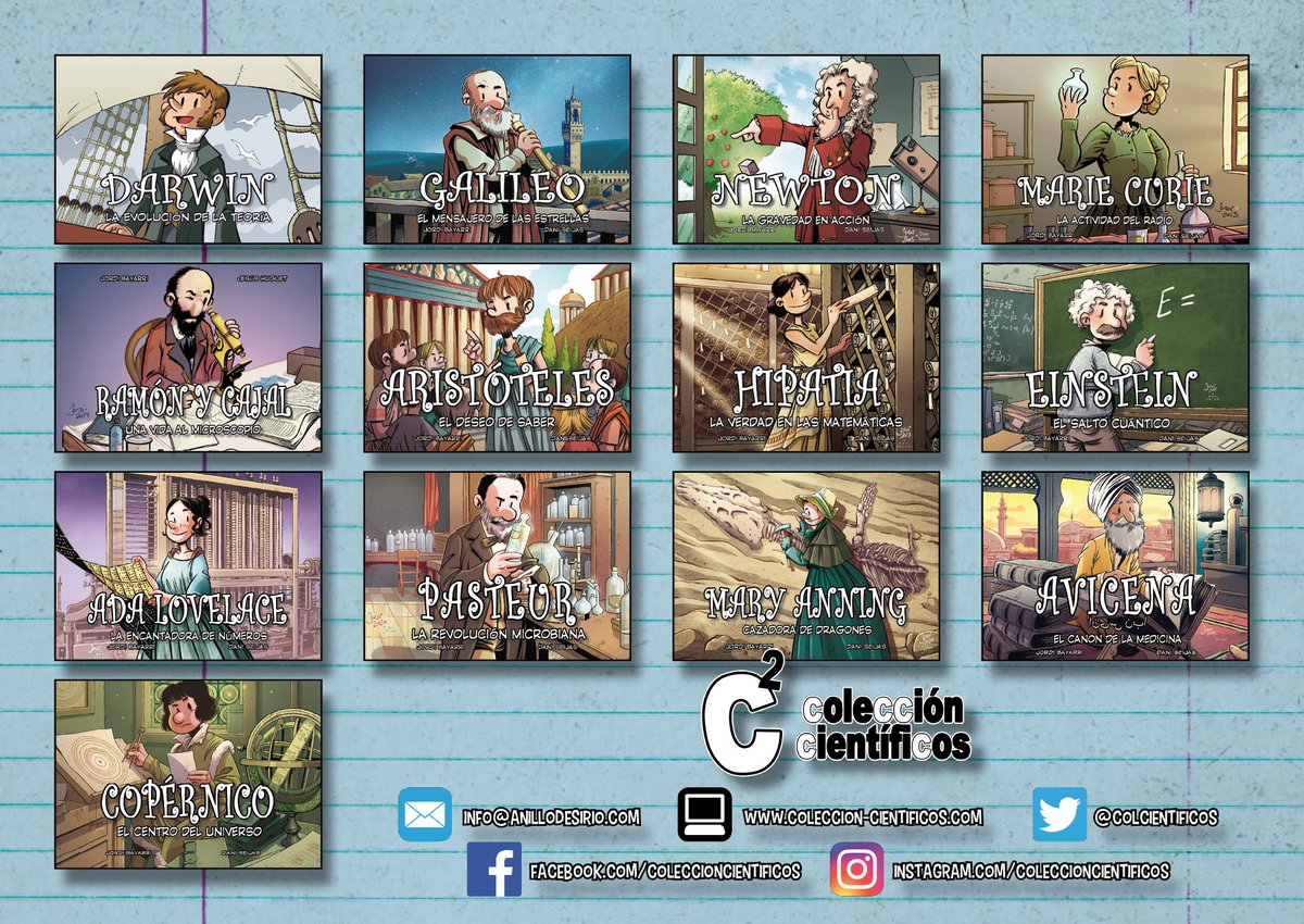En el #DíadelLibroInfantilyJuvenil os recordamos nuestros cómics biográficos de #DivulgaciónCientífica para los más jóvenes