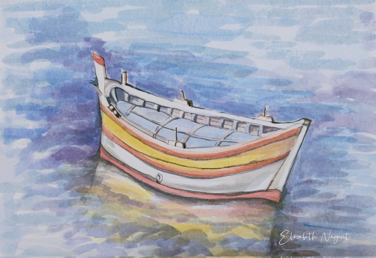 ⛵ 🌊💦 Watercolor on cold pressed paper (300gsm). Size:A3. #watercolor   #watercolorpainting #art #artist #arttherapy