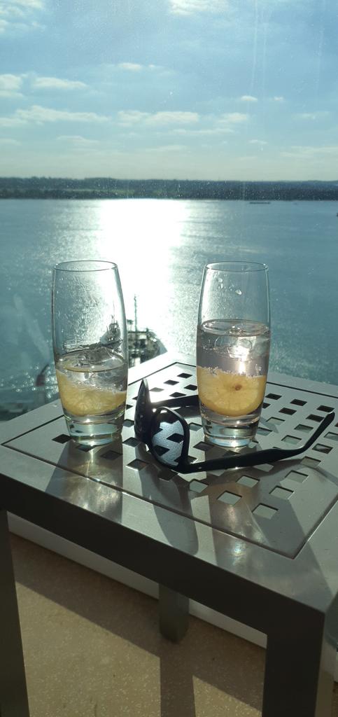 AntandDick's tweet photo. G&amp;T is a must when first on #Arvia - really fab organisation and crew as always @pandocruises .  Our honeymoon, at last, commences!!  #cruise #cruiseaddict https://t.co/ljloYTNv4H