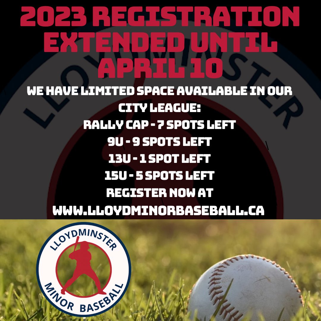 Our 2023 City League registration has been extended until April 10 to fill the remaining few spots.  Don’t miss out!!