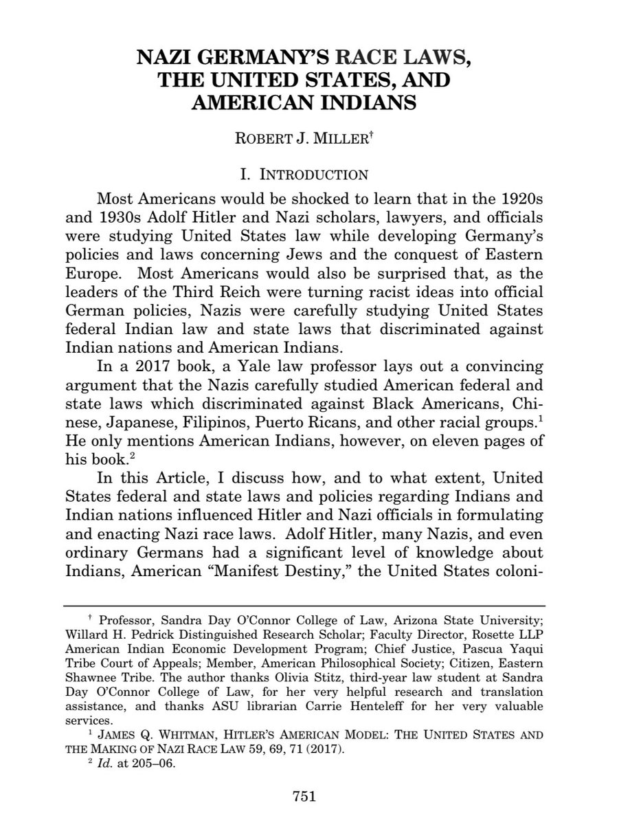 I didn’t want to give this person oxygen but it seems you are missing important historical context. Hitler was actually inspired by federal Indian policy and incorporated much of what the US did to Native people to Jews in Nazi Germany. So actually, they are directly connected.