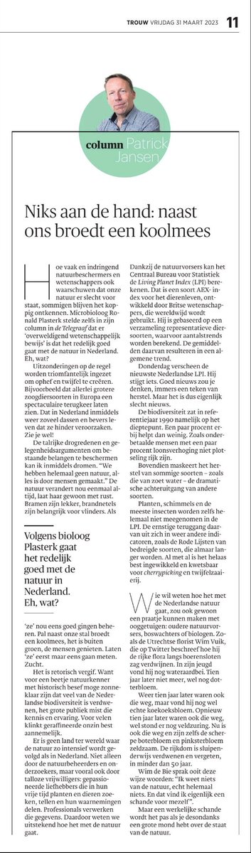 Niks aan de hand?! De druk op onze natuur is groot, door stikstof, verdroging, versnippering en waterkwaliteit. Dieren als zomertortel, patrijs, veldleeuwerik, kwabaal, adder, donker pimpernelblauwtje en rugstreeppad doen het slecht. Maar óók soorten als egel en konijn nemen af.