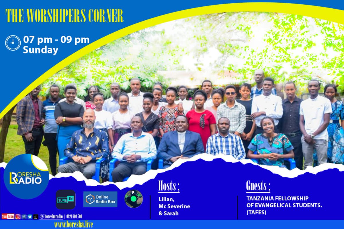 BoreshaRadio's tweet photo. Karibu kutusikiliza #TheWorshipersCorner tupo live kupitia https://t.co/G361F84Vjv sasa hivi na lililo kuu ni kwamba tupo na #TAFES
@BoreshaRadio
#UsikivuEndelevu https://t.co/MhhuAgP1NO